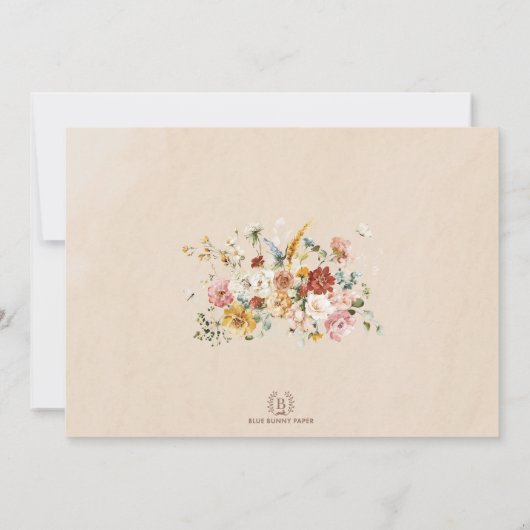 春鮮やかワイルドフラワーガーデンブライダルシャワー 招待状 (裏面)