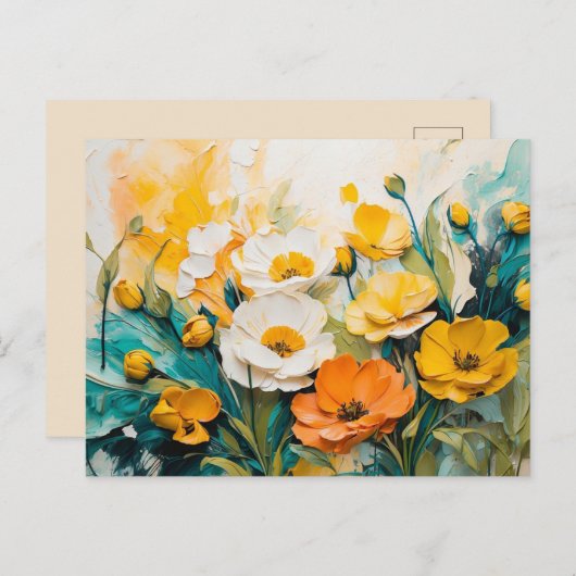 春鮮やか咲き油アクリル ポストカード (正面/裏面)