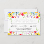 春鮮やか水彩花QRコード結婚ズ 出欠カード (正面)