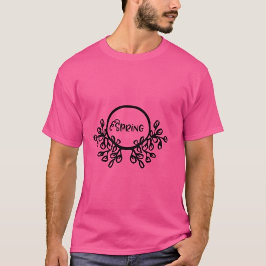 春鮮やか花柄 | カラフル自然Bl Tシャツ (正面)