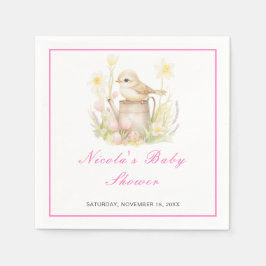 春鳥の散水缶赤ちゃんシャワー スタンダードカクテルナプキン