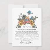 春鳥サンキューベイビーシャワーカード サンキューカード (正面)