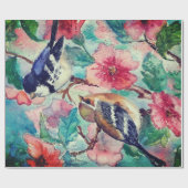 春鳥ラッピング紙花 – 絵画's ラッピングペーパー (フラット)