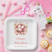 春鳥巣赤ちゃんシャワー ペーパープレート (パーティー)