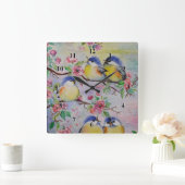 春鳥時計 スクエア壁時計 (ホーム)