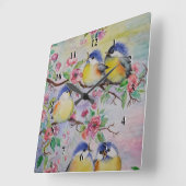 春鳥時計 スクエア壁時計 (傾斜)