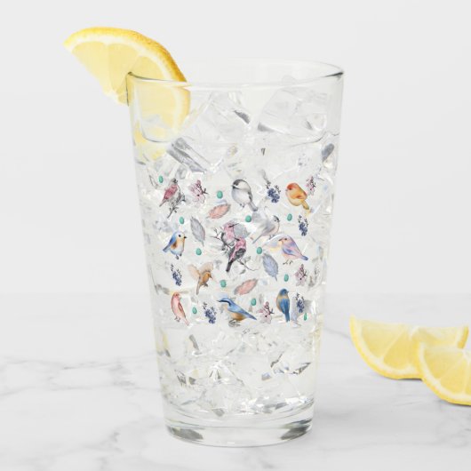 春鳥模様 タンブラーグラス (アイス正面)