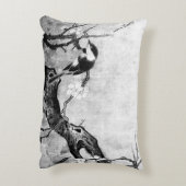 春鳥花白黒灰色 アクセントクッション (裏面(縦))