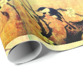 春鳥花黄褐色 ラッピングペーパー (ロールコーナー)