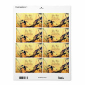 春鳥花黄褐色 ラベル (フルシート)