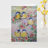 春鳥誕生日カード カード (黄色い花)
