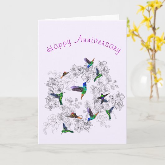 春鳥類周年記念カード カード (黄色い花)