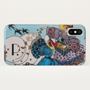 春鳥/ファッション衣装デザイナーモノグラム iPhone X ケース