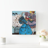 春鳥/美しいファッション衣装デザイナー スクエア壁時計 (ホーム)