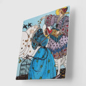 春鳥/美しいファッション衣装デザイナー スクエア壁時計 (傾斜)