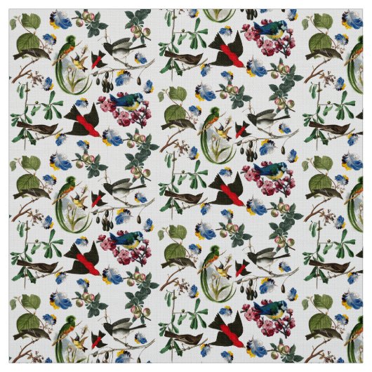 春鳥、羽カラフル及び果実フローラ ファブリック (見本)