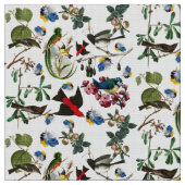 春鳥、羽カラフル及び果実フローラ ファブリック (クローズアップ)