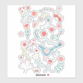 春鳥（花） シール (シート)