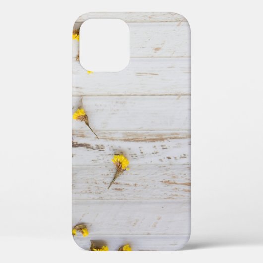 春黄色の花、白い板の装飾。 Case-Mate iPhoneケース (裏面)
