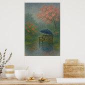 春10、雨日の休息、季節プリント ポスター (キッチン)