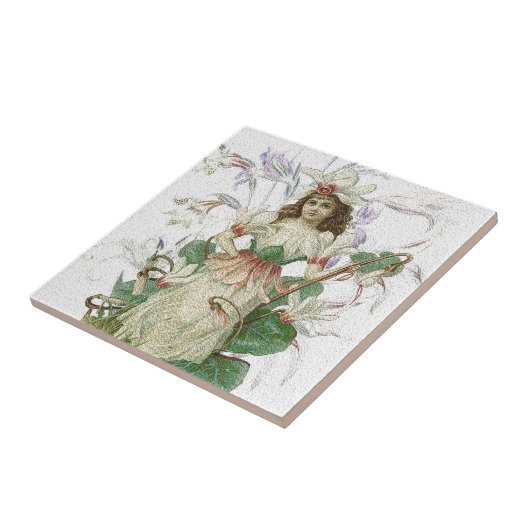 春1 -庭の天使 タイル (側面)