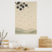 春3、風の花びら、季節プリント ポスター (キッチン)