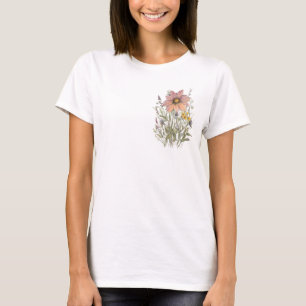 春45花、ラインスケッチ、ミニマル、ギフト Tシャツ