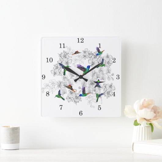 春4 スクエア壁時計 (ホーム)