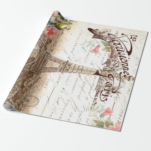 春60lb Decoupageポスターのパリ ラッピングペーパー (アンロールド)