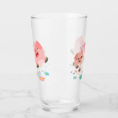 春!! – かわいいマンガ豚2匹 タンブラーグラス (左)