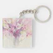 春|の柔らかいピンクの花束でかわいらしい キーホルダー (裏面)