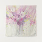 春|の柔らかいピンクの花束でかわいらしい タペストリー (正面(横))