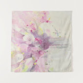 春|の柔らかいピンクの花束でかわいらしい タペストリー (正面)