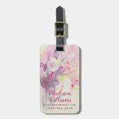 春|の柔らかいピンクの花束でかわいらしい ラゲッジタグ (正面縦)