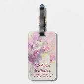 春|の柔らかいピンクの花束でかわいらしい ラゲッジタグ (裏面縦)