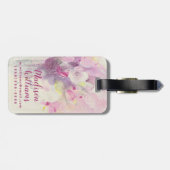 春|の柔らかいピンクの花束でかわいらしい ラゲッジタグ (裏面横)