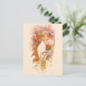 春 – アルフォンスミュシャアールヌーボー ポストカード (スタンド正面)