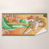 春、アルフォンスミュシャ バスタオル (バスタオル)