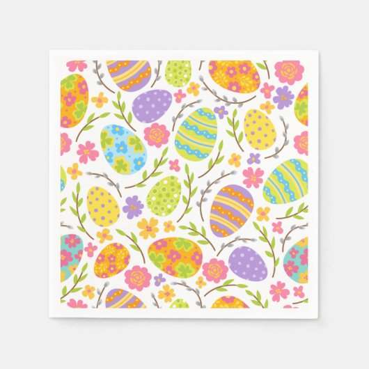 春&イースターホリデーシームレスパターンギフト スタンダードカクテルナプキン (正面)