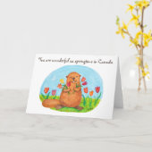 春,カナダ·チューリップス·カナダのビーバー カード (黄色い花)