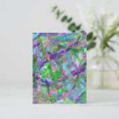 春:カラフル抽象芸術 ポストカード (スタンド正面)