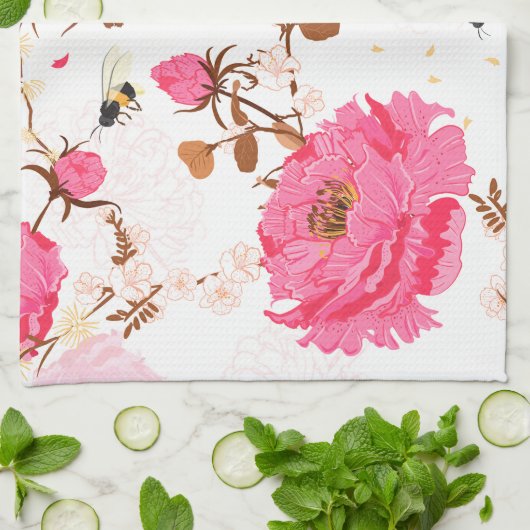 春 キッチンタオル (折り畳み)