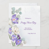 春・クロカス・ネーム・デイ・グリーティング・カード シーズンカード (正面/裏面)