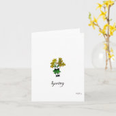 「春、」グリーテ空白のィングカード カード (黄色い花)