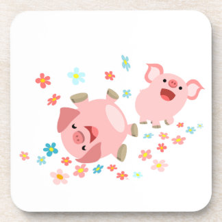 春・コースター・セットのかわいいマンガ豚2 コースター