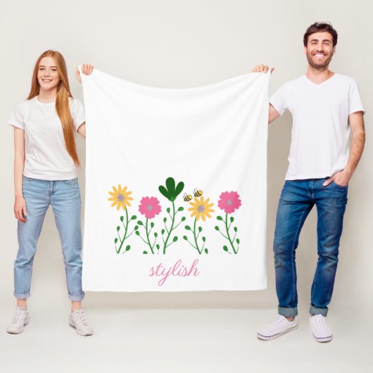 春&サマーフローラカスタマイズガール フリースブランケット (インサイチュ)