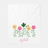 春&サマーフローラカスタマイズガール フリースブランケット (正面)