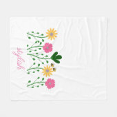 春&サマーフローラカスタマイズガール フリースブランケット (正面(横))