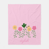 春&サマーフローラカスタマイズガール フリースブランケット (正面)