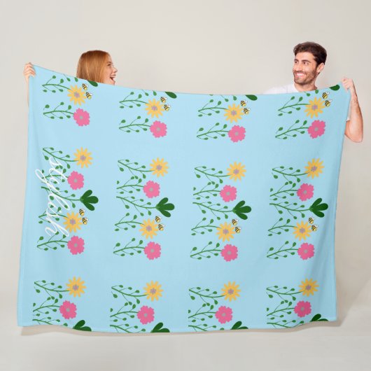 春&サマーフローラカスタマイズガール フリースブランケット (インサイチュ)